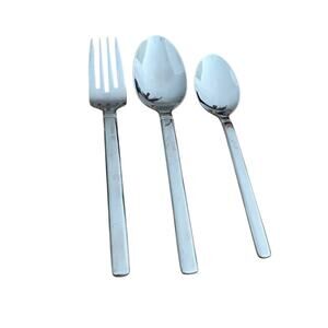 Cuisinart 18/10 Flatware Set of 3 Smooth Handle Modern Style Fork Spoons Silver
